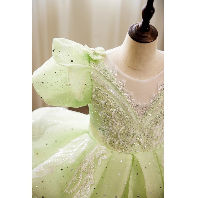 Wer Dress Shiny Lace Toddler Or Length Bridesmaid For Girl Urious Crystals Ball Gown Tiers Tulle Lilttle Kids Birthday Pageant Weddding Gowns 403 6660