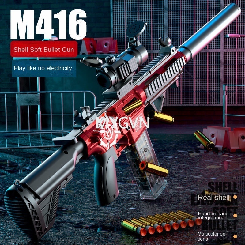 M416 Rifle Soft Bullet Shell Ejection Toy Gun Blaster Electric Manual 2 Modes Gun Launcher toy gun For Adults Boys