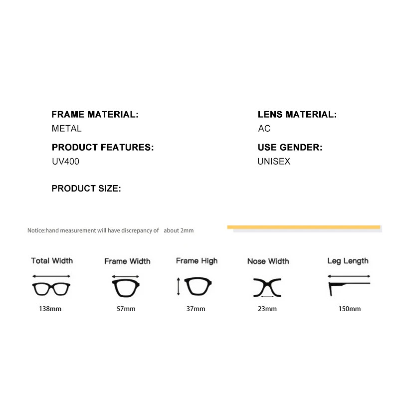 Sunglasses Frames DDDLONG Retro Fashion Square Sunglasse Men Metal Sun Glasses Classic Vintage UV400 Outdoor Shadow De Sol D125 231026