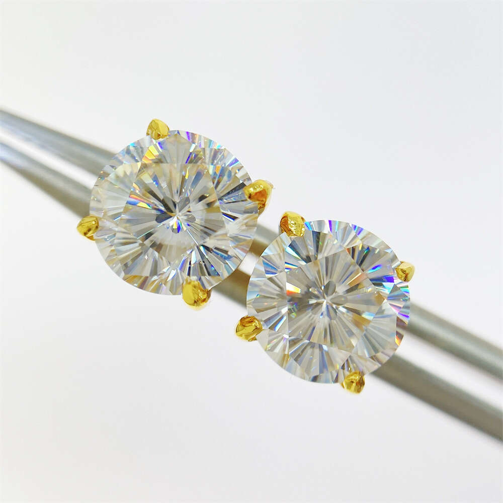Moissanite Men's Women's Hip Hop S925 Silver Cherry Blossom Cut Diamonds Vvs Stud