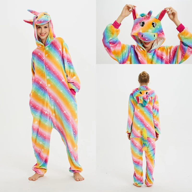 Pajamas Adults Animal Unicorn Pajamas Kigurumi Wolf Cartoon Onesie Kids Sleepwear Homewear Nightie Wolf Panda Anime Blanket Overalls 231026