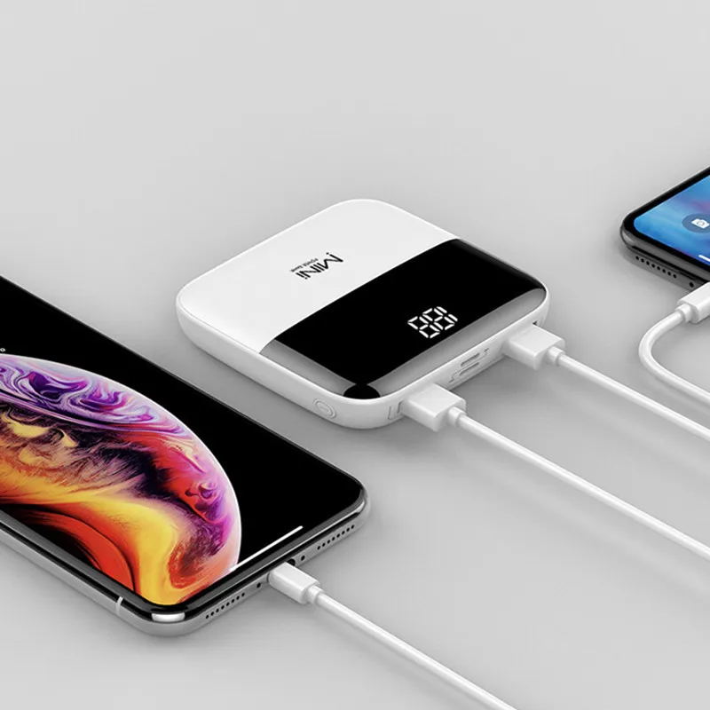 20000mAh Mini Power Bank Dual USB Output Powerbank for iPhone Xiaomi Huawei Samsung Portable External Battery Charger Powerbank