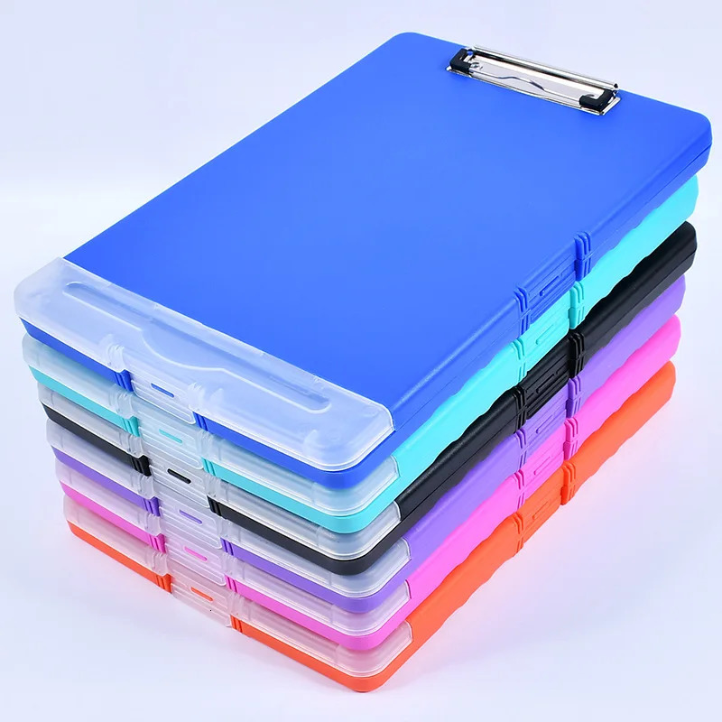 Filing Supplies A4 Plastic Storage Clipboard File Box Case Document File Folders Clipboard Writing Pad Stationery Office Supplies 231027