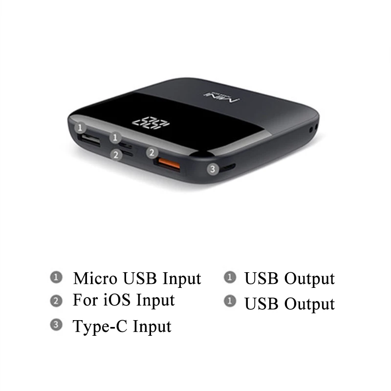 20000mAh Mini Power Bank Dual USB Output Powerbank for iPhone Xiaomi Huawei Samsung Portable External Battery Charger Powerbank