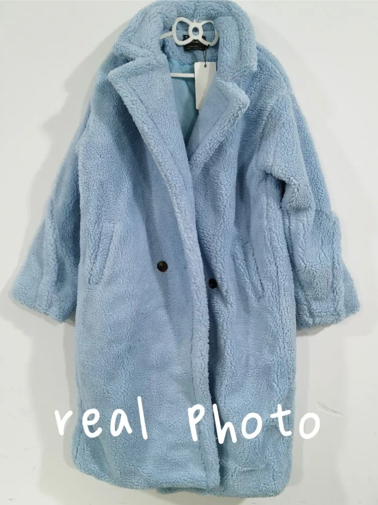 Women's Fur Faux Women Winter Warm Long Coat Sleeve Female Thick Teddy Bear Casual Loose Oversize Outwears 231026