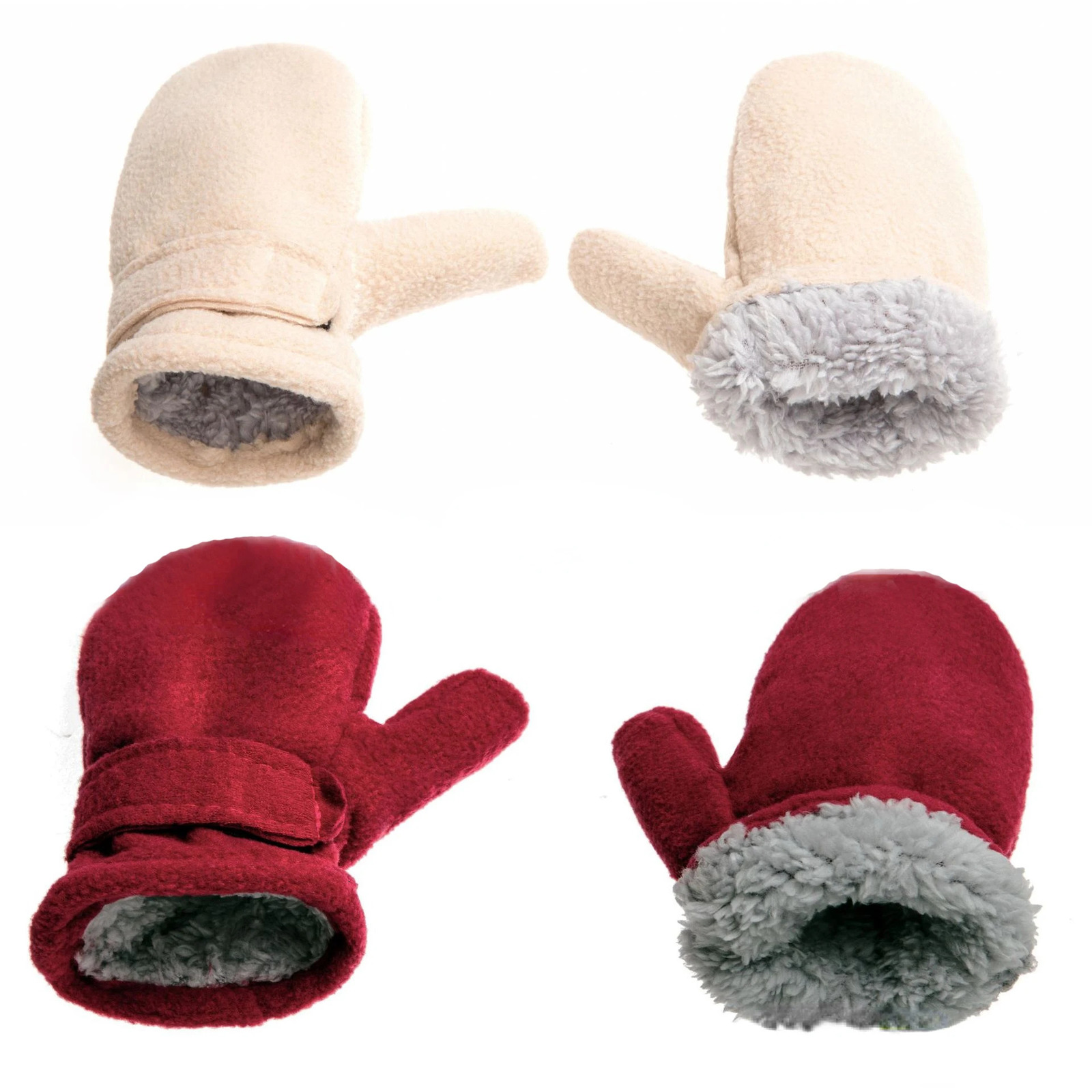 Children's Finger Gloves Toddler Infant Kids Winter Mittens Easy-on Baby Boys Girls Warm Thick Fleece Fingerless Gloves For Children Outdoor Hand