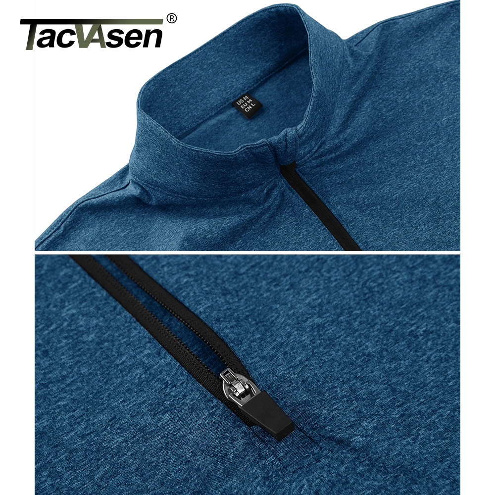 Men's T-Shirts TACVASEN Spring/Fall Thermal Sports Sweater Men's 1/4 Zipper Tops Breathable Gym Running T Shirt Pullover Male Activewear 231
