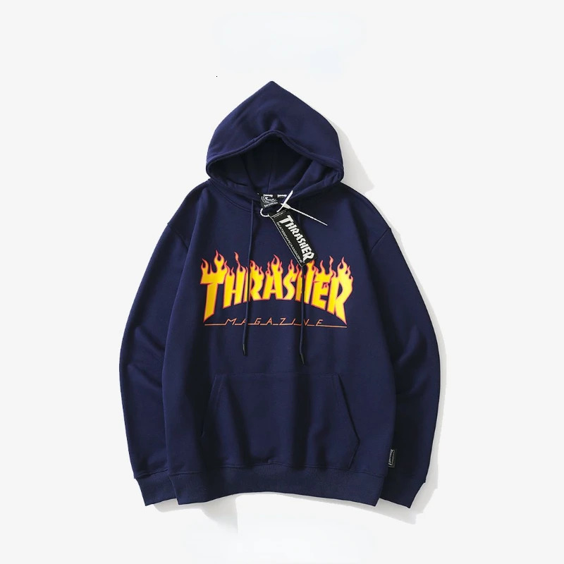 Men s Jackets American Vintage Letter Flame Printed Plush Hoodie Y2K Harajuku Sweatshirt Couple Fashion Trend Versatile Cotton Pullover 231027