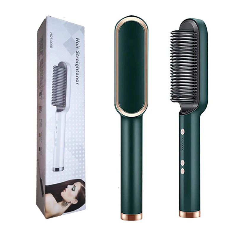 Hair Straighteners Multifunctional Straightener Brush Negative Ion Straightening Comb 2 In 1 Curler for Curly 231027