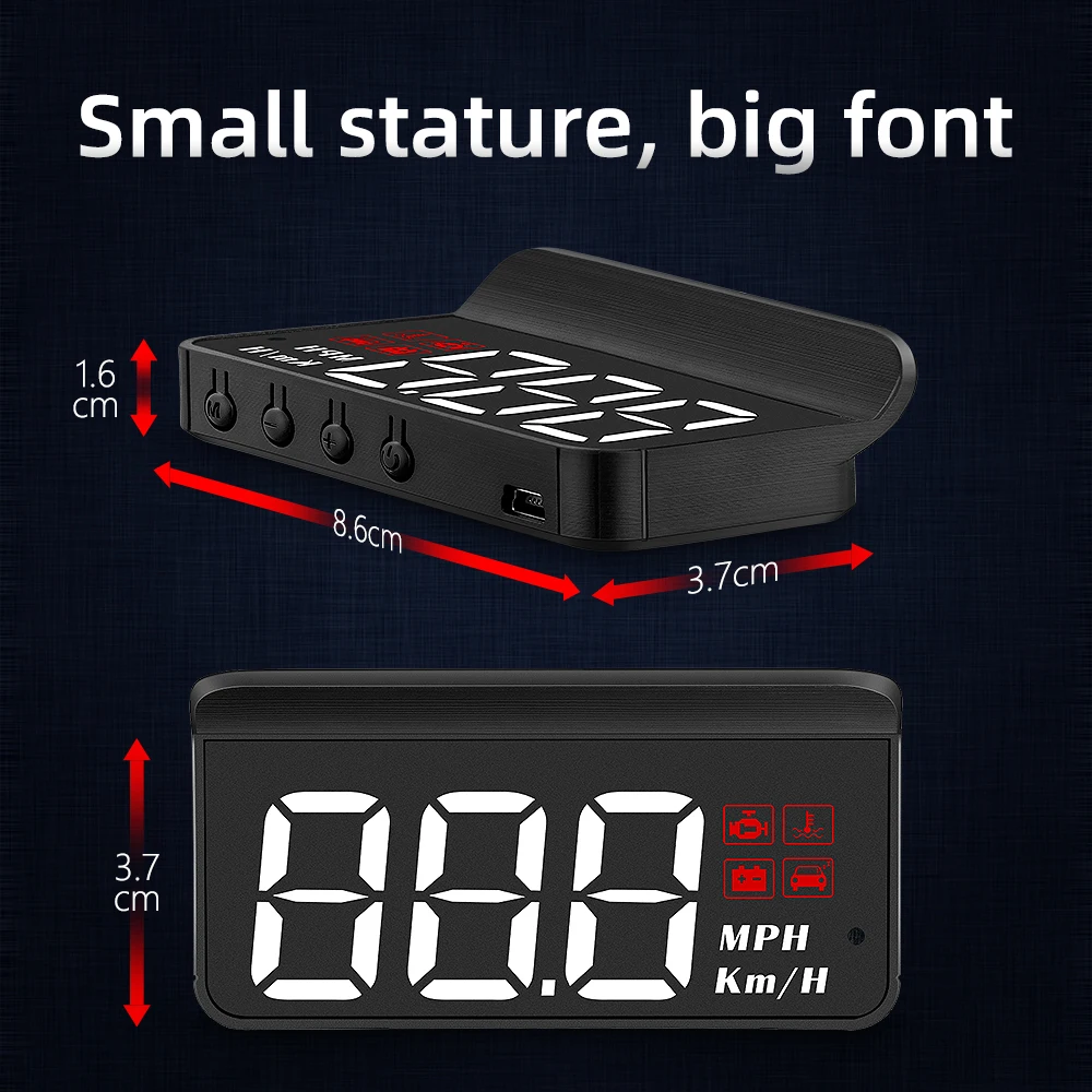 M3 Auto HUD OBD2 Head Up Display Projection on Glass Car Speed Windshield Projector Speedometer Alarm Electronic Accessories