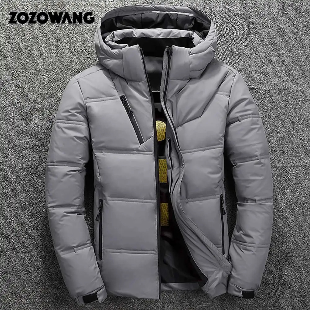 Men's Down Parkas ZOZOWANG High Quality White Duck Thick Down Jacket Men Coat Snow Parkas Male Warm Hooded Clothing Winter Down Jacket Outerwear 