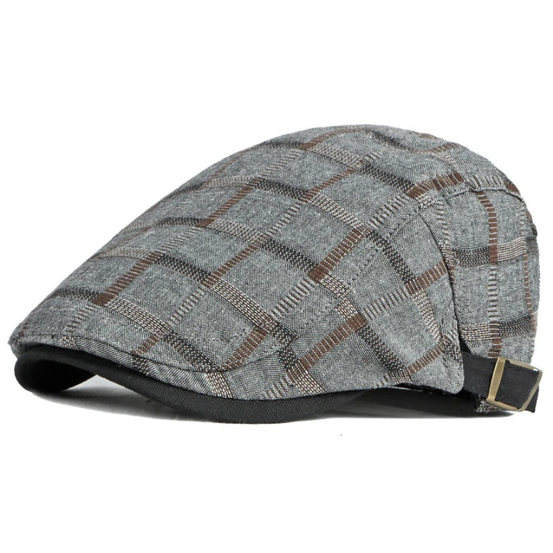 Berets HT4063 Berets Men Women Cap Spring Summer Hat Male Female Beret Cap Adjust Plaid Artist Painter Beret Hat Ivy sboy Flat Caps 231027