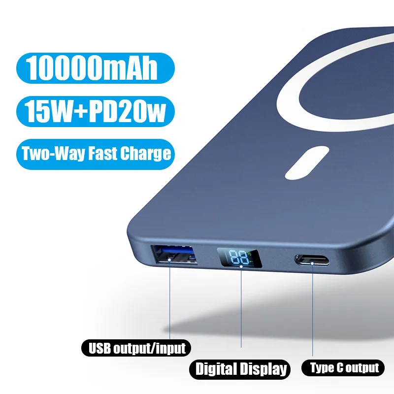 Magsafe Power Bank Fast Charging For Samsung Iphone 12 13 External Battery Portable Charger Auxiliary Battery Magnetic PowerbanK