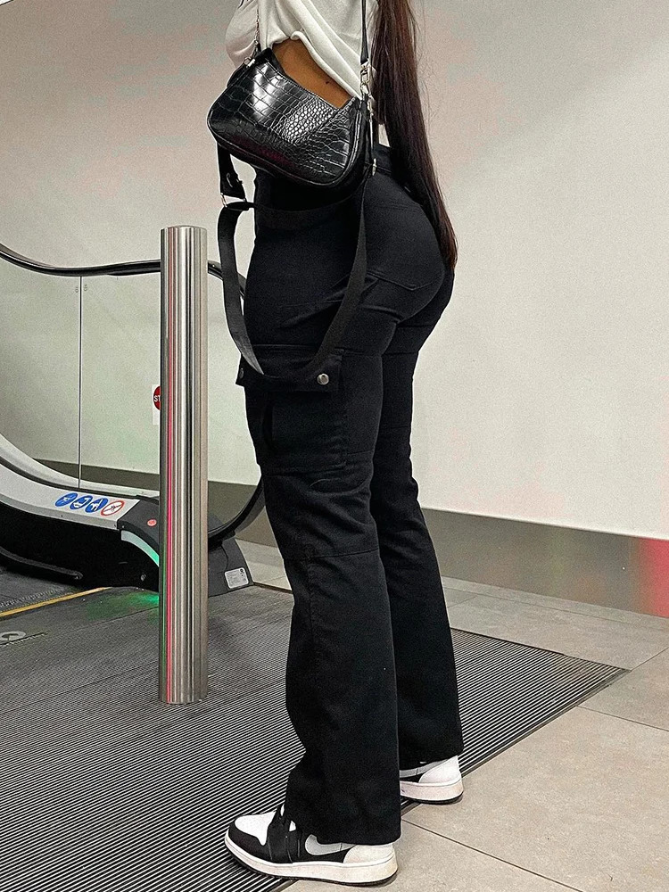 Women's Pants Capris Straight Leg Cargo Pants Women High Waist Casual Baggy Pants Slim Vintage Y2k Streetwear Stretch Wide Leg Trousers Fashion J