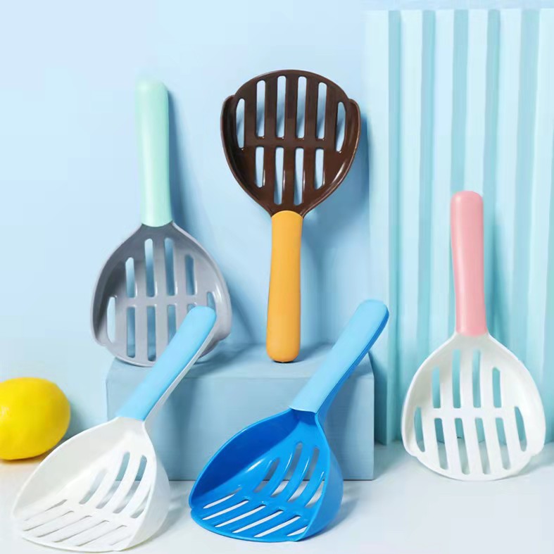 Plastic Litter Shovel 22.5*11cm Hollow Grooming Scoop Long Handle Convenient Pick Up Cat Excrement Cleaning Supplies Pet Accessories