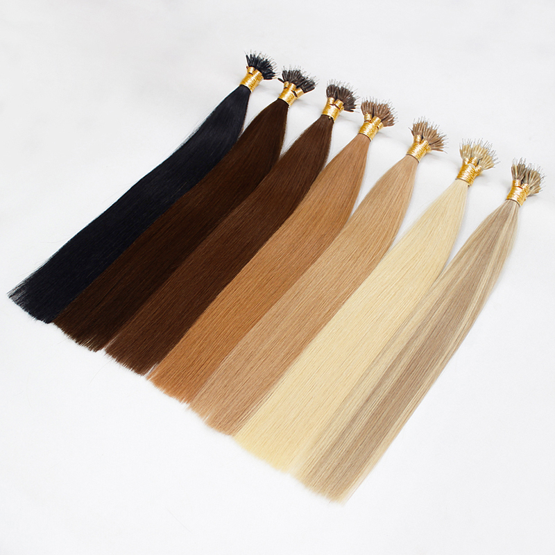 Nano Rings Hair Extension Remy Micro Bead Hair Extensions Keratin Fusion Human Hair 100 strands 100g Black Brown Blonde 14-26inch