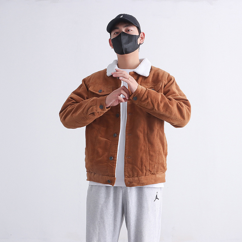 Men'sJacketsHaoduoyiWinterJacketWomenLongSleeveTurn-downCollarCorduroyCoatWomenSingleBreastedAutumnFashioncoatoutwearT200212