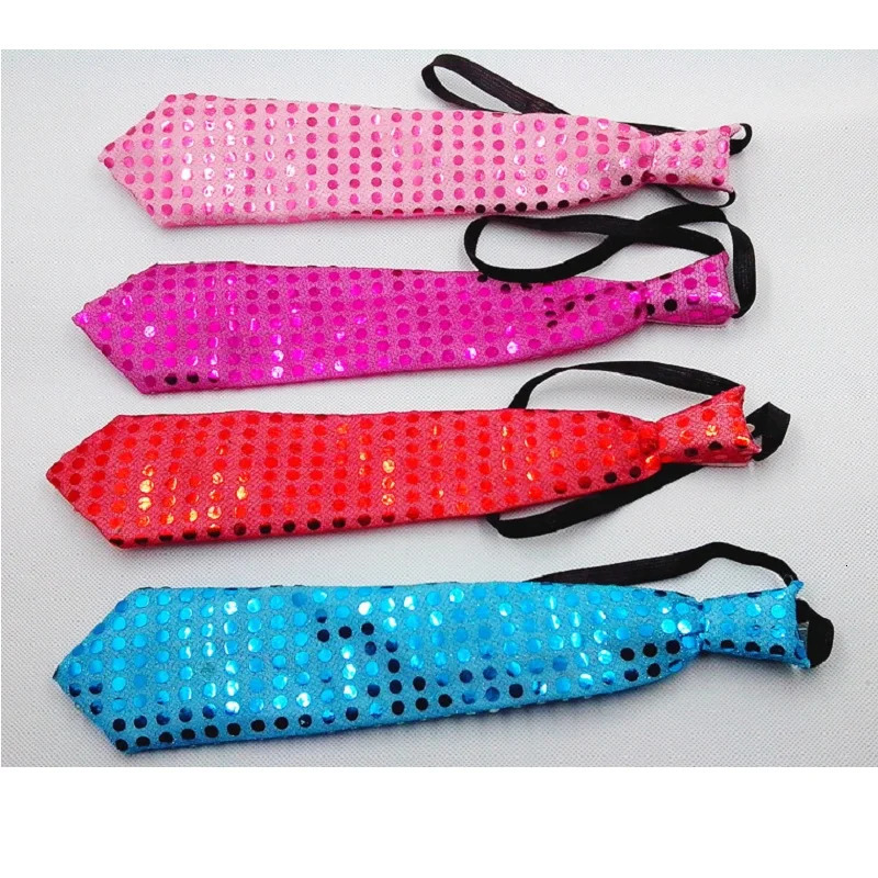 Bow Ties 10 pieces Mens Bow ties LED Flashing Light Up Sequin Boys Necktie Club Christmas Party Women Tie Gift 231027