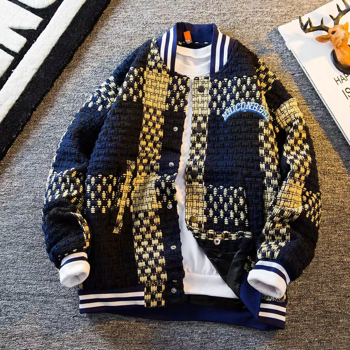 Men s Sweaters Autumn Winter Cardigan Single Breasted Fashion Knit Sweater Stitching Colorblock O Collar Coats Swearter Jackets 231027