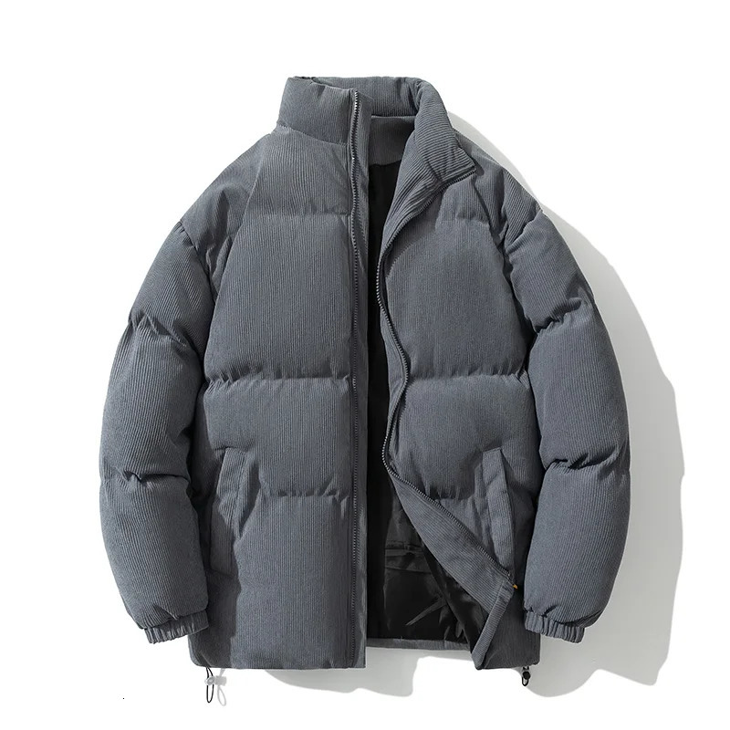 Men's Down Parkas Winter Jacket Corduroy Cotton Padded Warm Autumn Puffer Coat Male Vintage Korean Man Thermal Windbreaker Clothing 231027