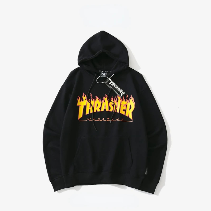 Men s Jackets American Vintage Letter Flame Printed Plush Hoodie Y2K Harajuku Sweatshirt Couple Fashion Trend Versatile Cotton Pullover 231027