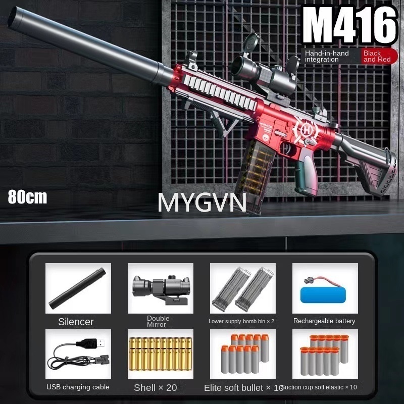 M416 Rifle Soft Bullet Shell Ejection Toy Gun Blaster Electric Manual 2 Modes Gun Launcher toy gun For Adults Boys