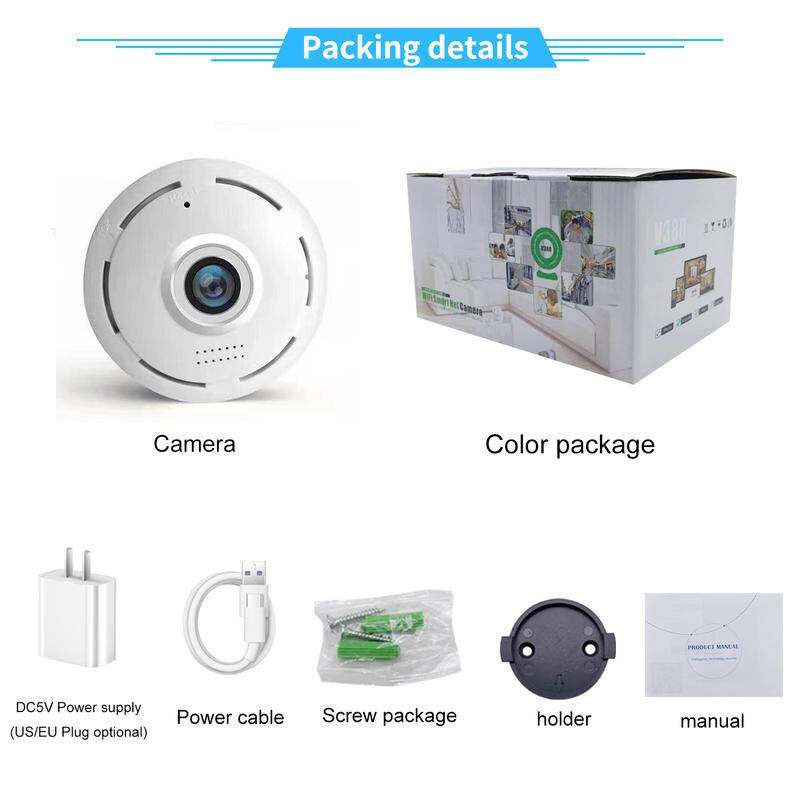 V380 Wifi Panorama Camera 1080P Security Camera 360 Degree Panoramic Fisheye IP Camera Night Vision CCTV Surveillance Camera