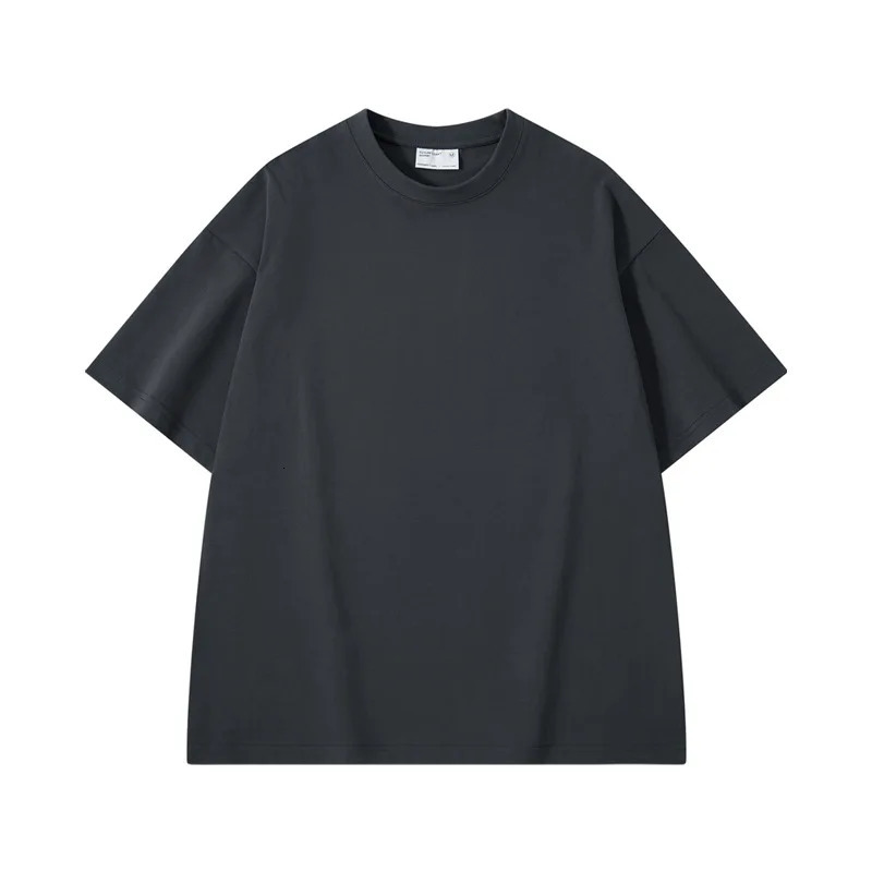 Men s Polos Sycpman 300grams 10 58oz Oversized Loose Heavy Weight Cotton Solid Color Drop Shoulder Short Sleeve T shirt Men for Summer 231027