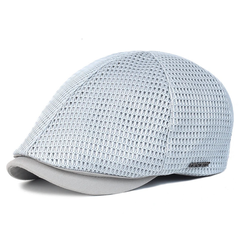 Berets Mesh sboy Caps Summer Men Women Hats Breathable Beret Outdoor Gorro Hombre Boina Golf Hat Fashion Casual Solid Flat Cap 231027