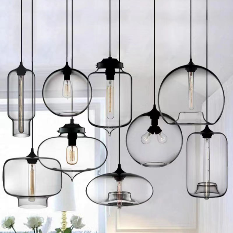 pendant lights glass Loft Pendant Lamps E27 85V-265V Lighting Fixture color glass ball pendant light hanging lights