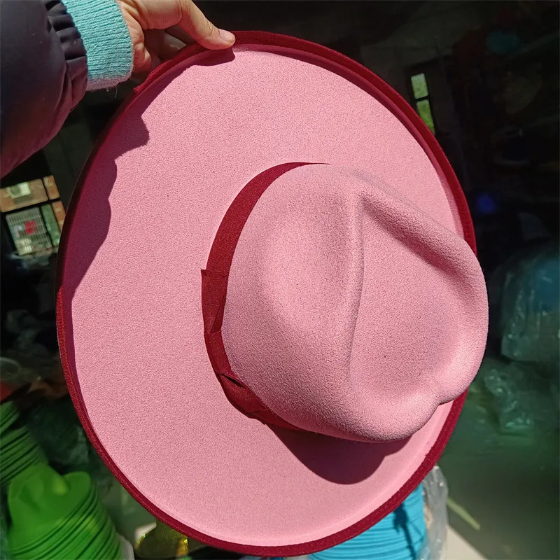 Wide Brim Hats Bucket Love fedora beige wholesale raised brim large monochrome neutral retail hat jazz winter 231027