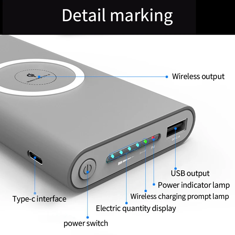 300000mAh Wireless Power Bank Two-way Super Fast Charging Powerbank Portable Charger Type-c External Battery Pack for IPhone New