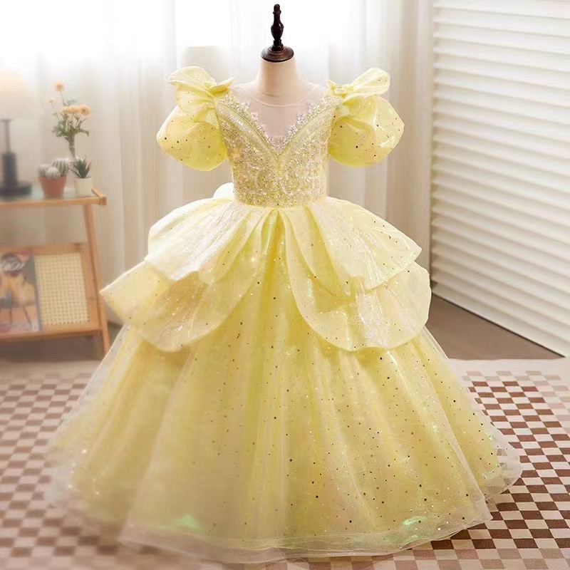 Wer Dress Shiny Lace Toddler Or Length Bridesmaid For Girl Urious Crystals Ball Gown Tiers Tulle Lilttle Kids Birthday Pageant Weddding Gowns 403 6660