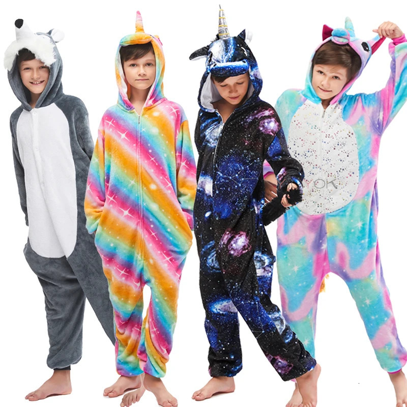 Pajamas Adults Animal Unicorn Pajamas Kigurumi Wolf Cartoon Onesie Kids Sleepwear Homewear Nightie Wolf Panda Anime Blanket Overalls 231026