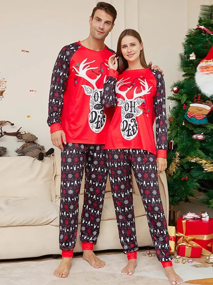 Family Matching Outfits Merry Christmas Winter Pajamas Set Lattice Print for Parent child Clothes Sleepwear 231027