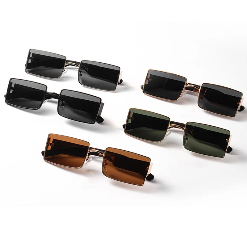 Sunglasses Frames DDDLONG Retro Fashion Square Sunglasse Men Metal Sun Glasses Classic Vintage UV400 Outdoor Shadow De Sol D125 231026