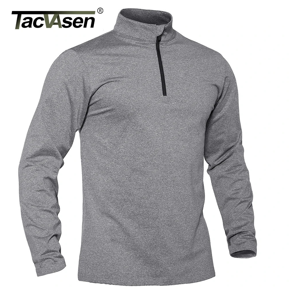 Men's T-Shirts TACVASEN Spring/Fall Thermal Sports Sweater Men's 1/4 Zipper Tops Breathable Gym Running T Shirt Pullover Male Activewear 231
