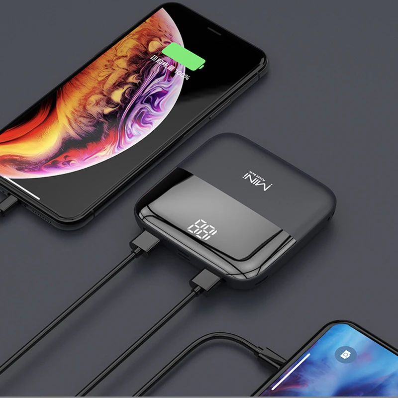 20000mAh Mini Power Bank Dual USB Output Powerbank for iPhone Xiaomi Huawei Samsung Portable External Battery Charger Powerbank