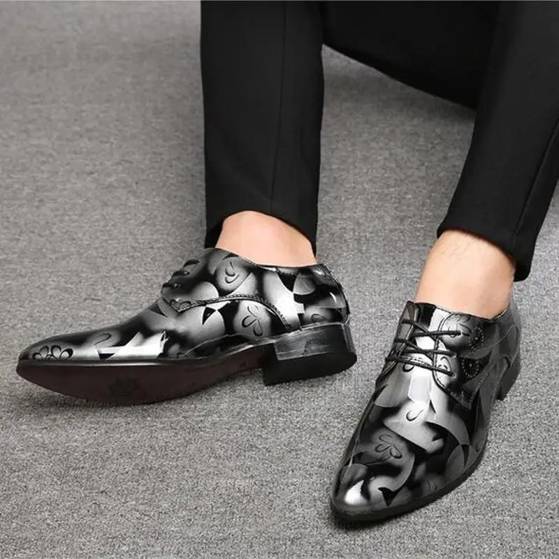 Dress Shoes Patent Leather Oxford for Men Formal Pointed Toe Business Wedding Plus 231026