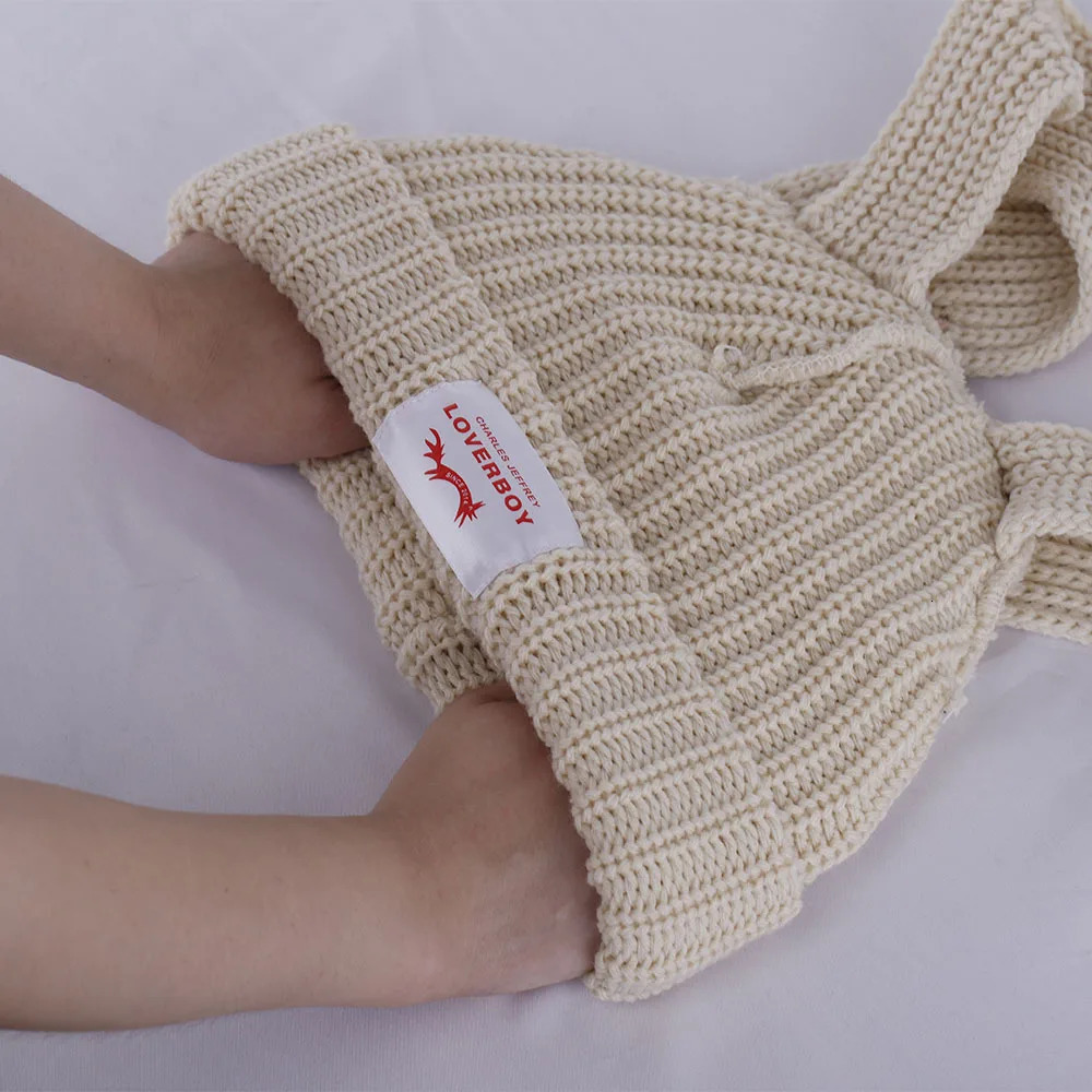Beanie/Skull Caps Panama Women's Rabbit Long Ears Cute Knitted Baotou Cold Hat Fashion Thickened Warm Wool Winter Hat Beabie Kpop Crochet Cap H12