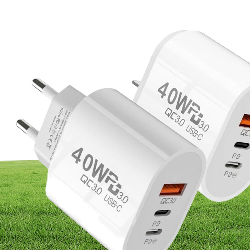 40W 3A 3 Ports Dual PD Type c Wall Charger Fast Charging Power Adapters For Samsung s20 s22 Utral Htc Xiaomi Huawei7502407