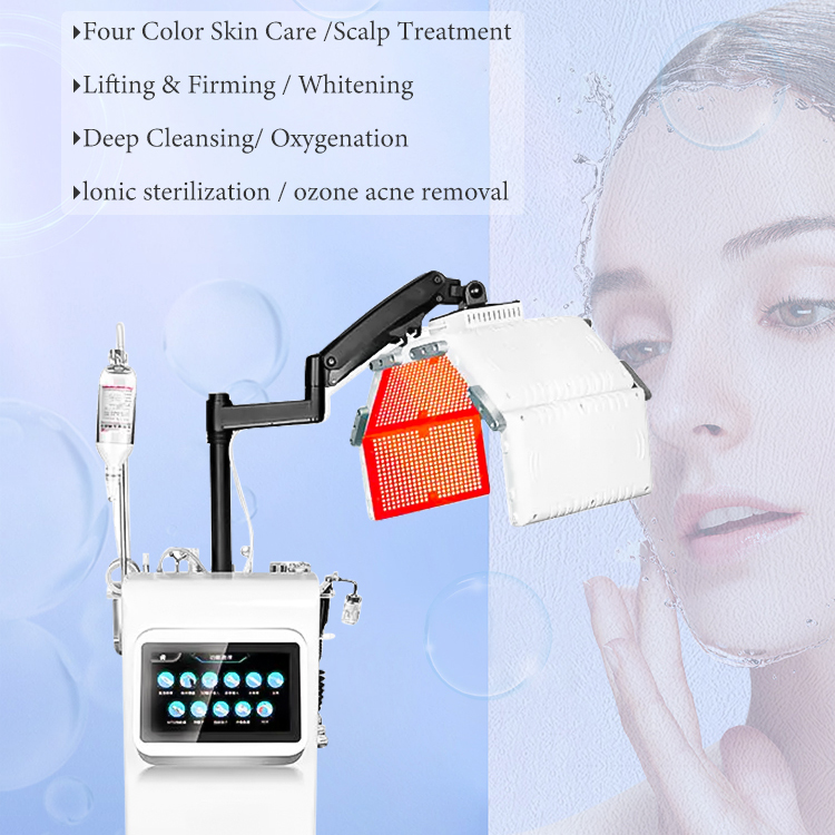 High-end Photon Therapy Hair Scalp Care Skin Whitening 11 in 1 Device Skin Rejuvenation V Face Shaping Pore Shrink Wrinkle Redness Reduce Oxygen Aqua 