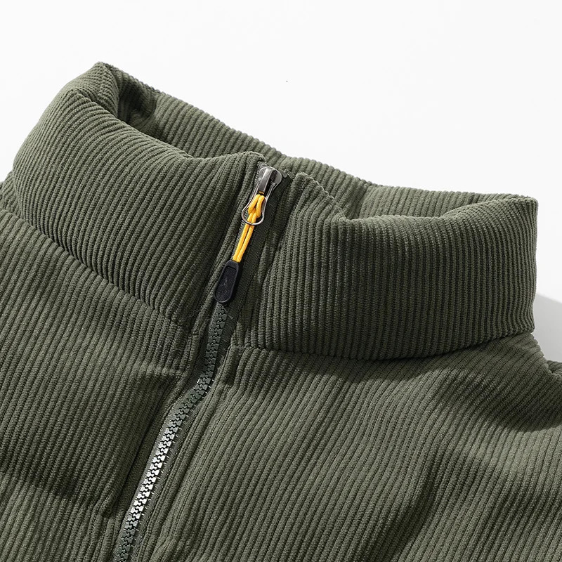 Men's Down Parkas Winter Jacket Corduroy Cotton Padded Warm Autumn Puffer Coat Male Vintage Korean Man Thermal Windbreaker Clothing 231027