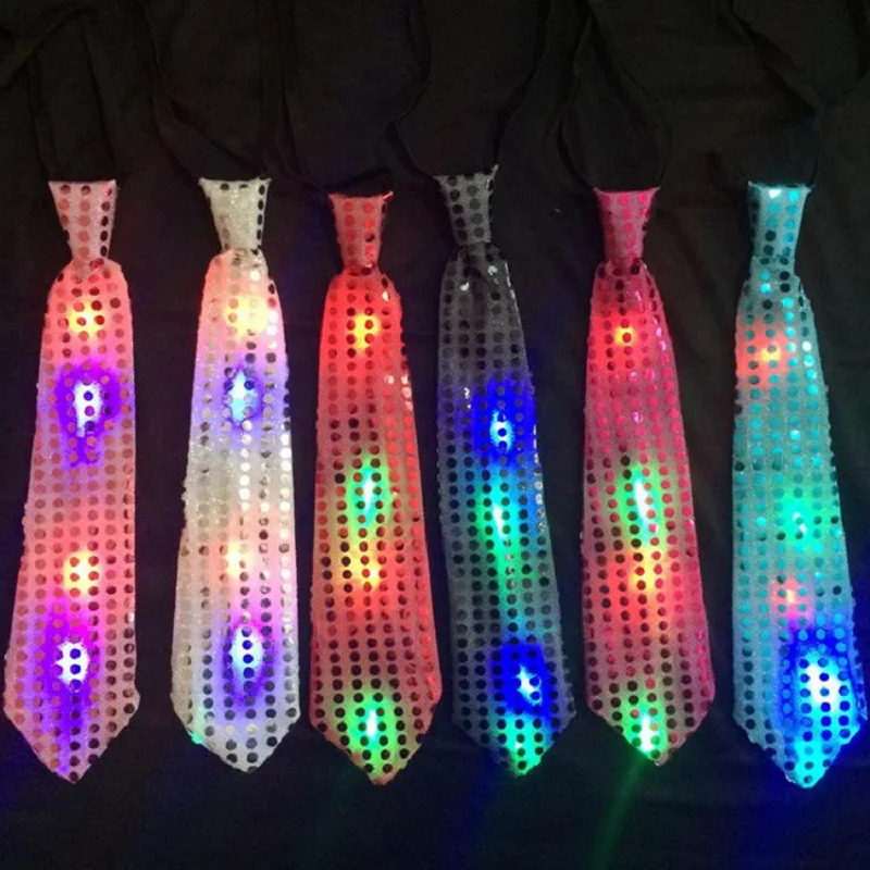 Bow Ties 10 pieces Mens Bow ties LED Flashing Light Up Sequin Boys Necktie Club Christmas Party Women Tie Gift 231027