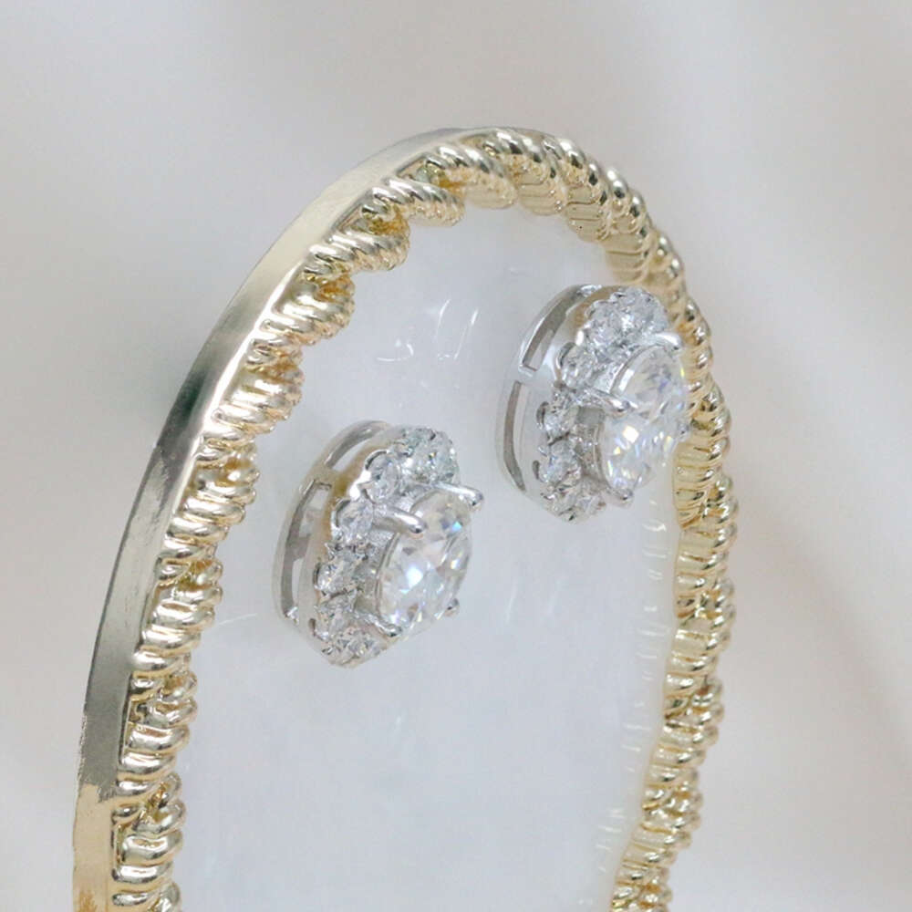 Paston Classic 2ct 8mm Round with Halo Moissanite 925 Silver Studs Custom