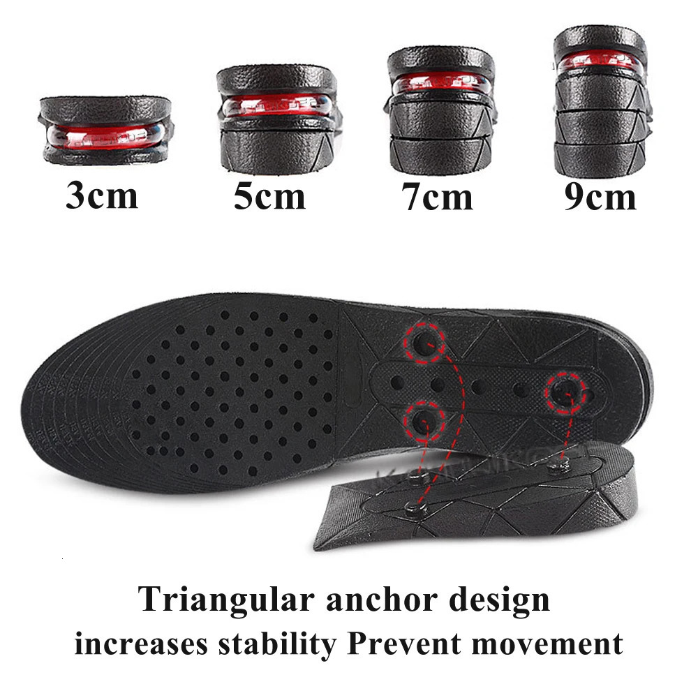 Shoe Parts Accessories 3 9cm Invisible Inner Height Insoles Adjustable Lifting Increase Cushion Heel Insert Taller Support Absorbant Hidden Foot Pad 2