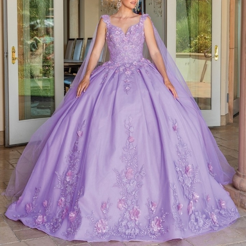 Lavender Quinceanera Dresses Ball Applique wer Beads Birthday Party Dress Lace Up Graduation Gown Sweetheart de 15 anos
