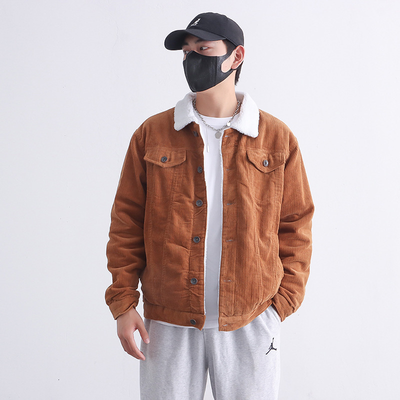Men'sJacketsHaoduoyiWinterJacketWomenLongSleeveTurn-downCollarCorduroyCoatWomenSingleBreastedAutumnFashioncoatoutwearT200212