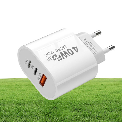 40W 3A 3 Ports Dual PD Type c Wall Charger Fast Charging Power Adapters For Samsung s20 s22 Utral Htc Xiaomi Huawei7502407