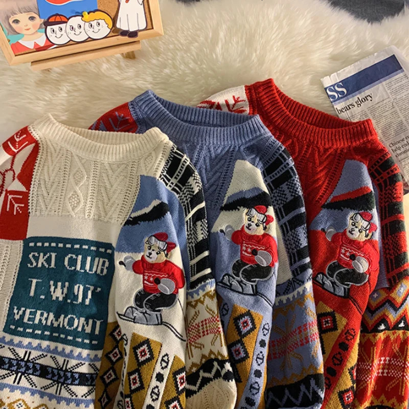 Men's Sweaters Male Sweater Fashion Spring Streetwear Casual Gengar Clothing Christmas Pullovers Student Women Y2K Oversize Knitted Sweater 23102